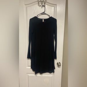 T-Shirt Dress with Pockets- Long Sleeve